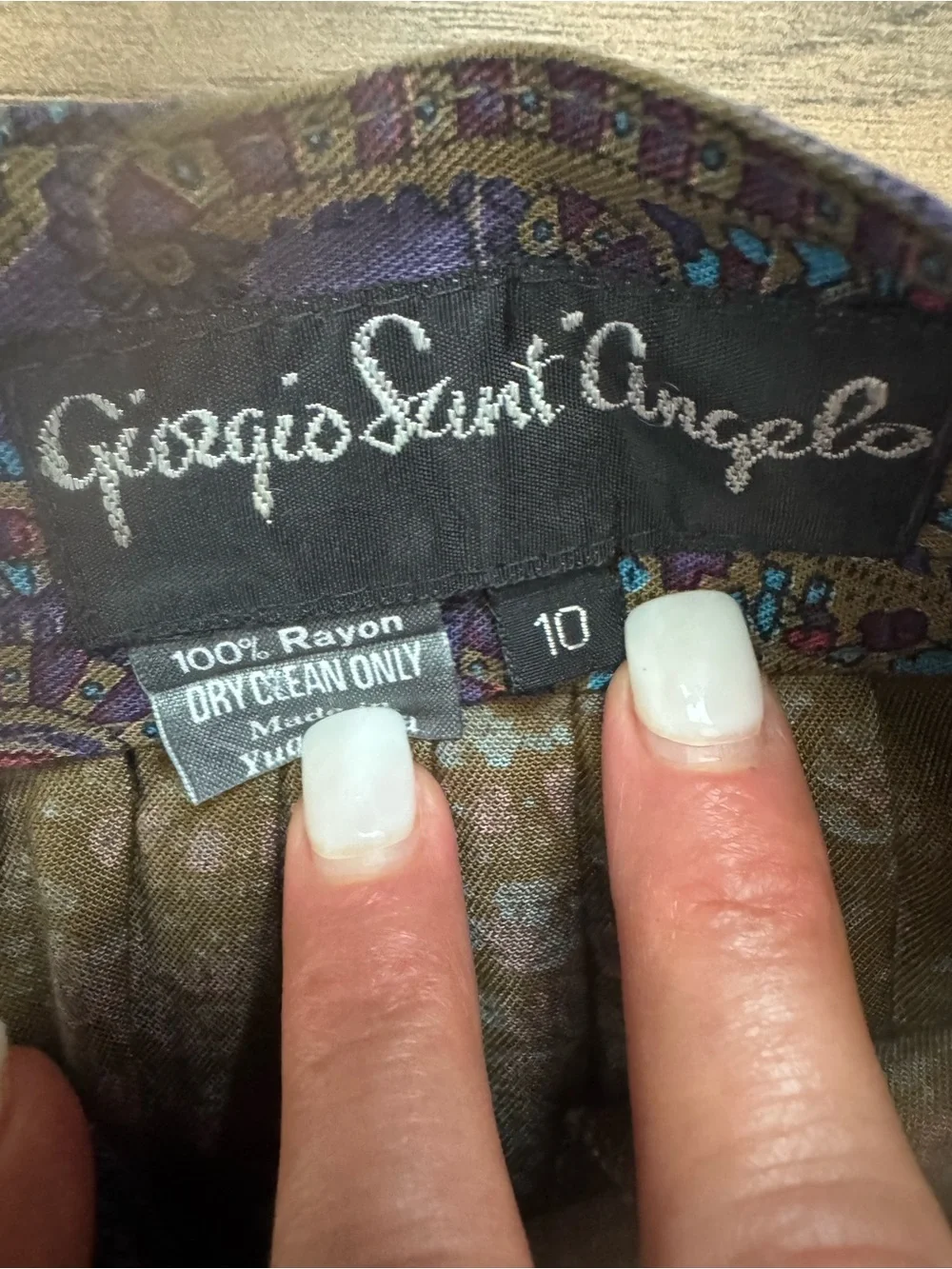 Vintage Giorgio Sant’Angelo Paisley Button Front Midi Skirt Size 10